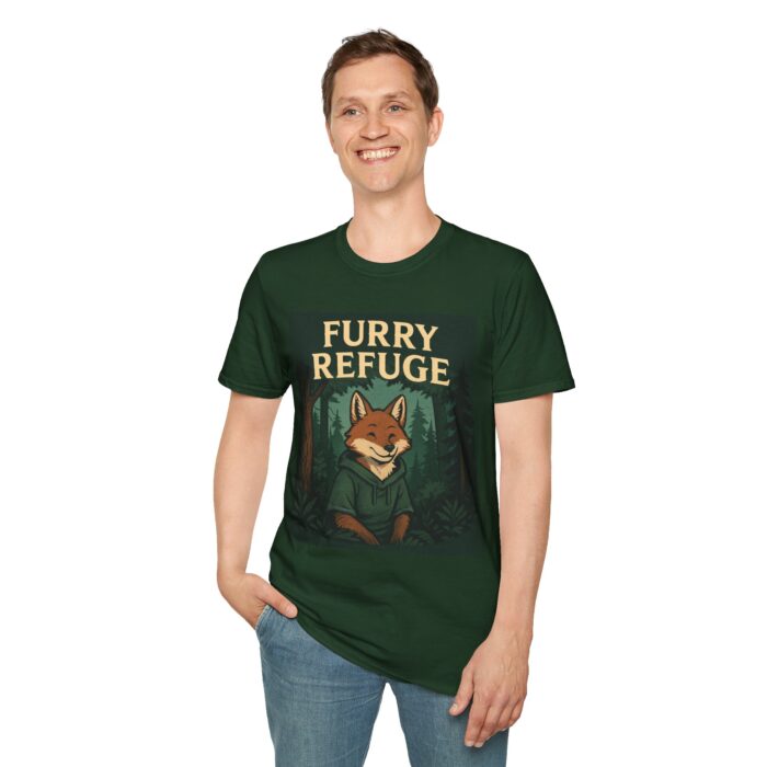 Furry Refuge T-Shirt | Unisex Nature Tee, Animal Lover Gift, Outdoor Adventure, Eco-Friendly Apparel, Camping Outfit, Wildlife Enthusiast - Image 4