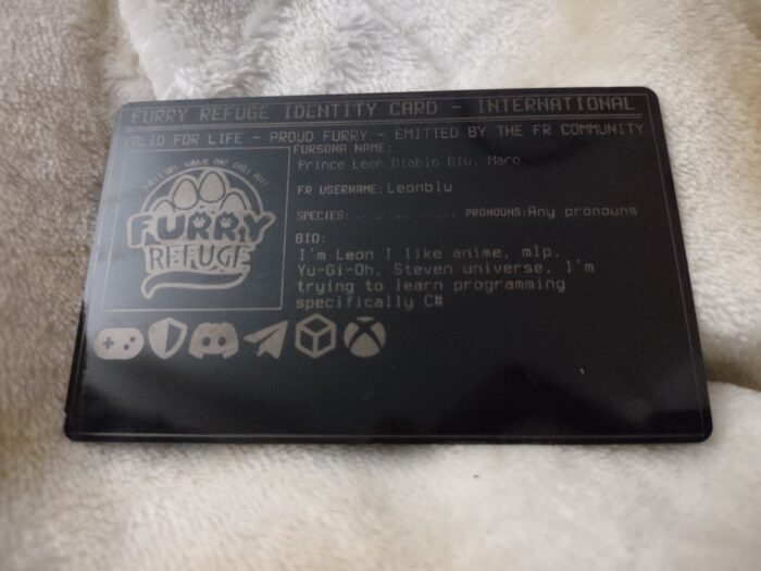 Furry Refuge ID Card Physical