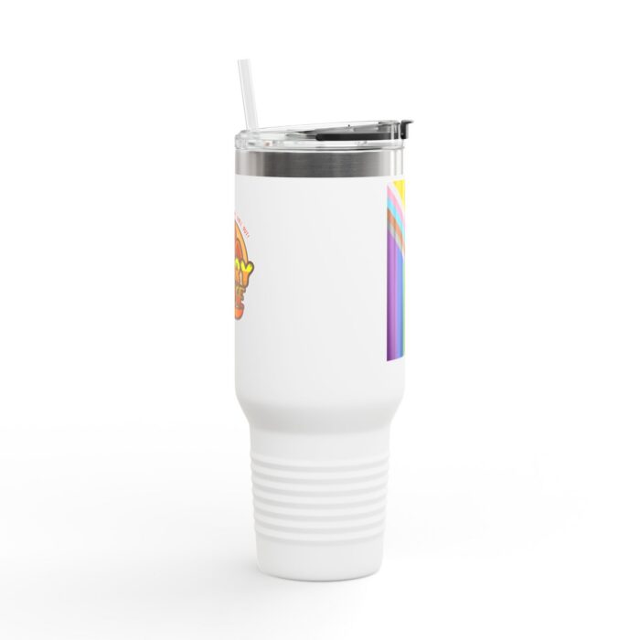 Colorful Insulated Travel Mug - Rainbow Pride Design, Perfect Gift for Coffee Lovers, LGBTQ+ Support, On-the-Go Hydration, Festive [...] - Image 5