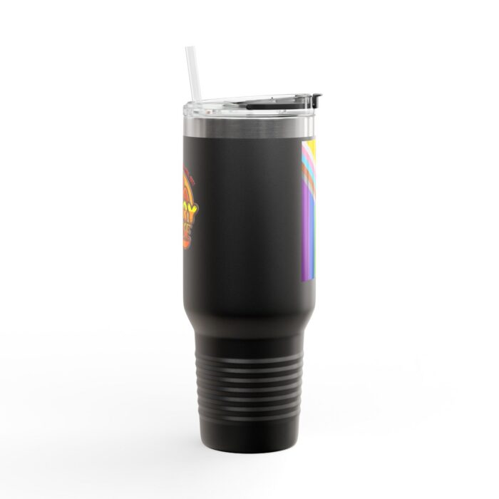 Colorful Insulated Travel Mug - Rainbow Pride Design, Perfect Gift for Coffee Lovers, LGBTQ+ Support, On-the-Go Hydration, Festive [...] - Image 2