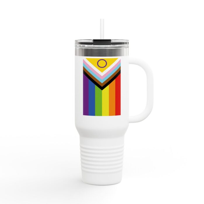 Colorful Insulated Travel Mug - Rainbow Pride Design, Perfect Gift for Coffee Lovers, LGBTQ+ Support, On-the-Go Hydration, Festive [...] - Image 6
