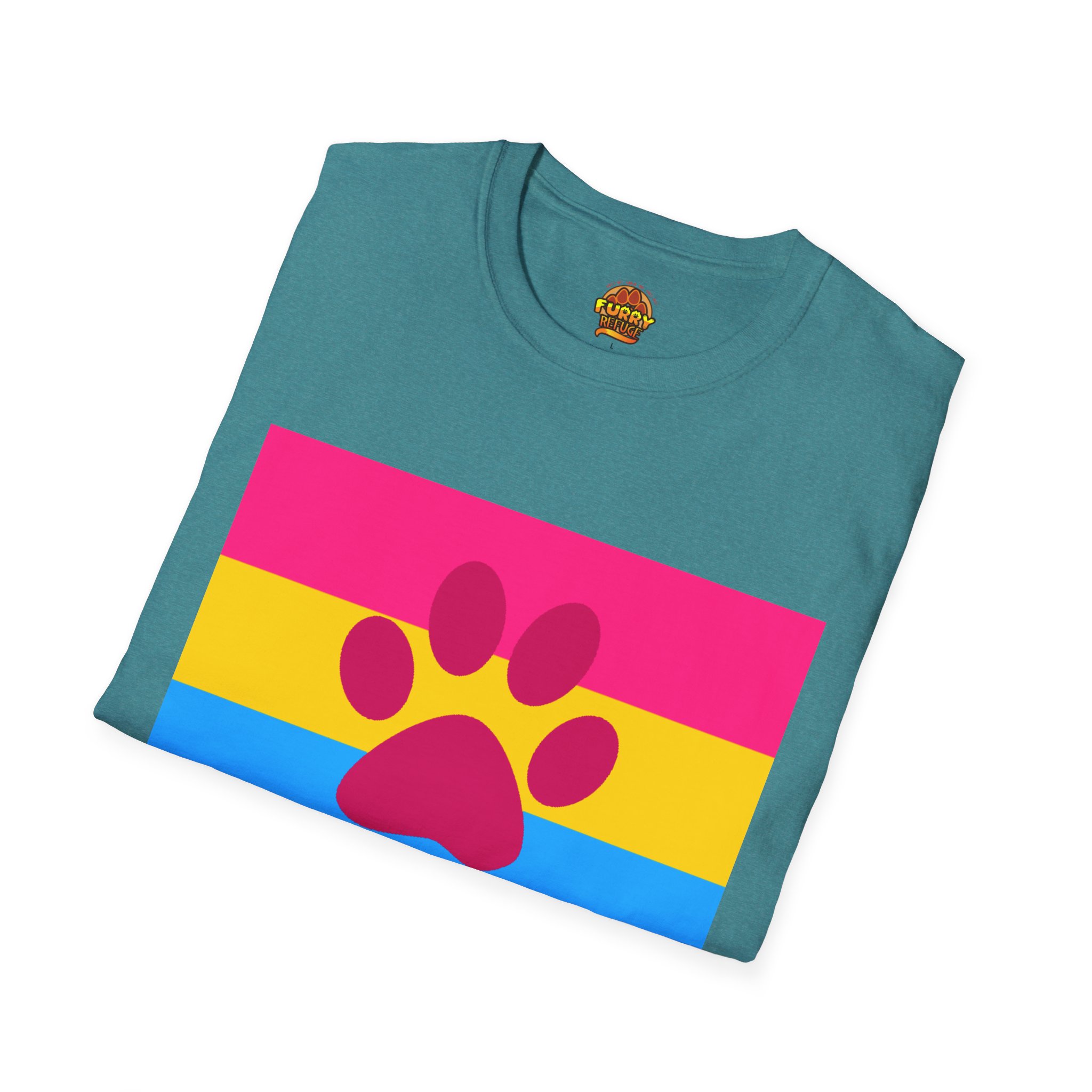 Pansexual Furry Pride Furry Refuge Tee - Image 22